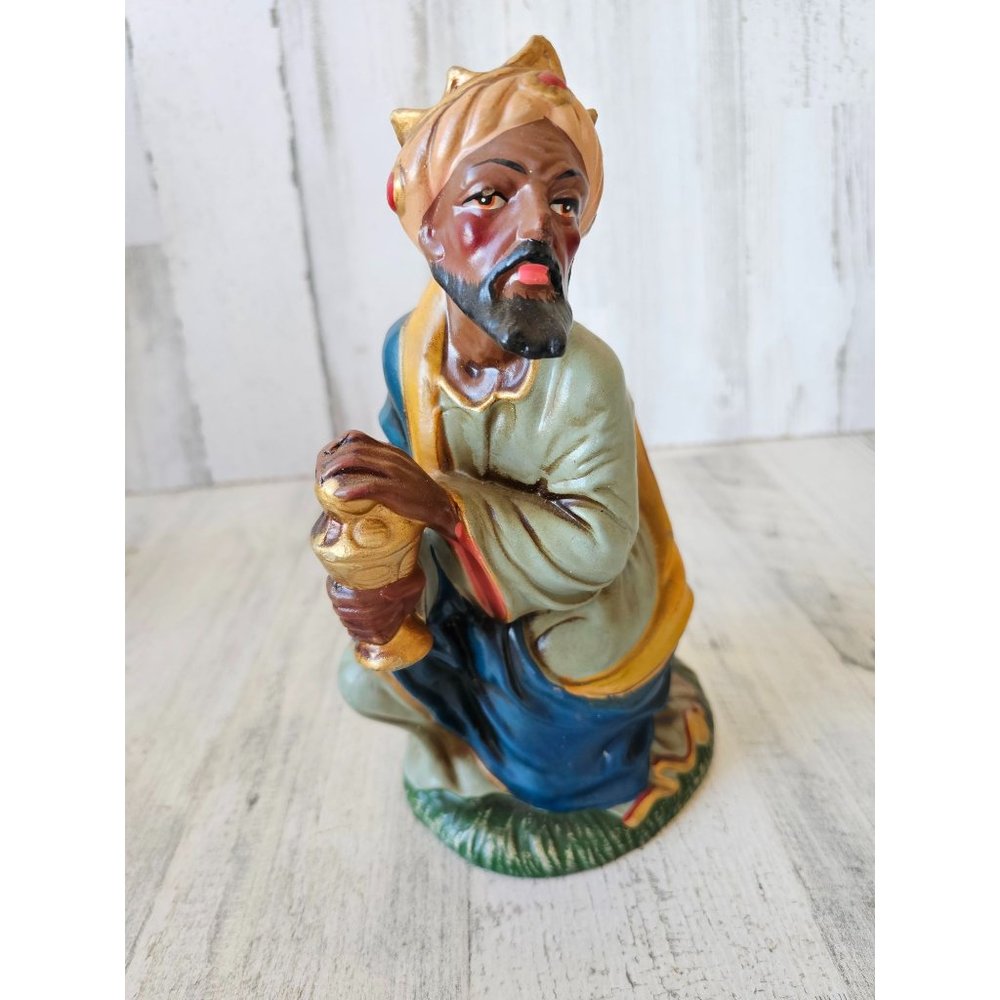 Vintage wisemen Japan‎ nativity large myrrh paper mache village Xmas